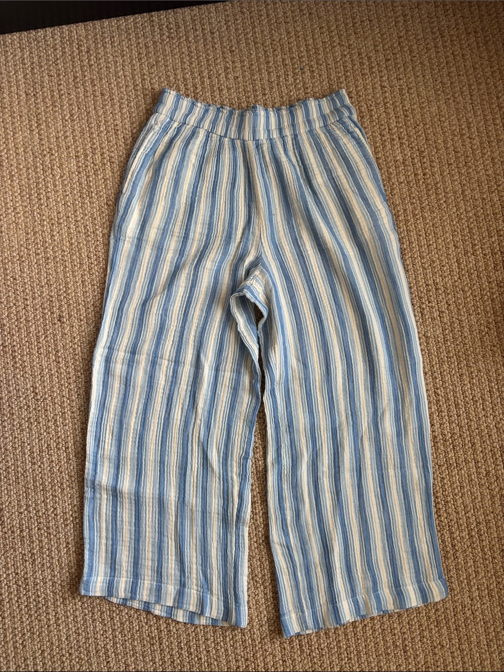Wonderly Blue & White Striped Pull-On Pants